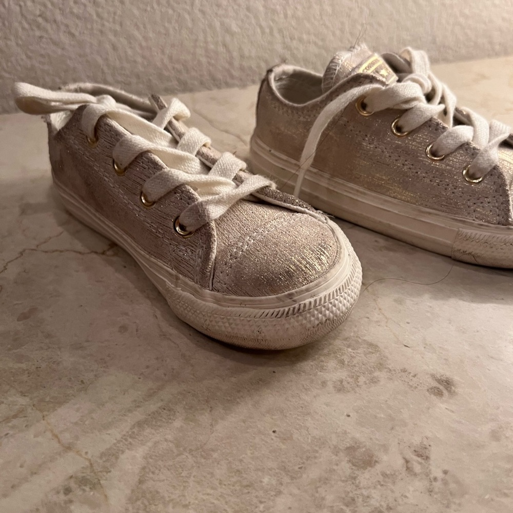 Used Converse Toddler Shoes - Cream Shimmer - Picture 2 of 7